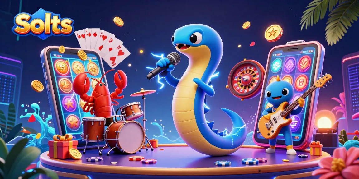 Experience thrilling fun with vibrant Slots featuring animated characters and casino elements.