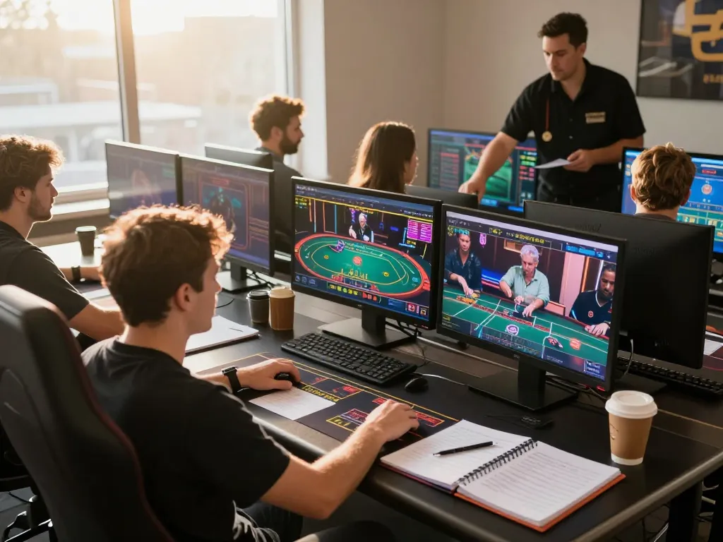 Tin tức KO66 exploring an online gambling setup where players strategize for better gaming outcomes.