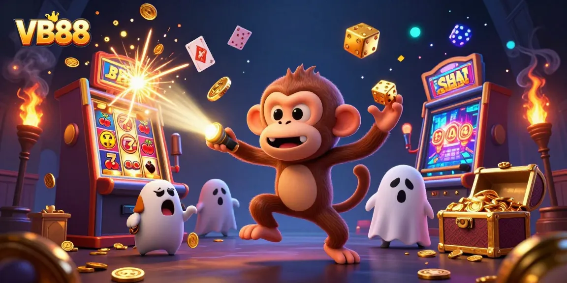 Engage with the exciting VB88 casino experience surrounded by lively characters and jackpot elements.