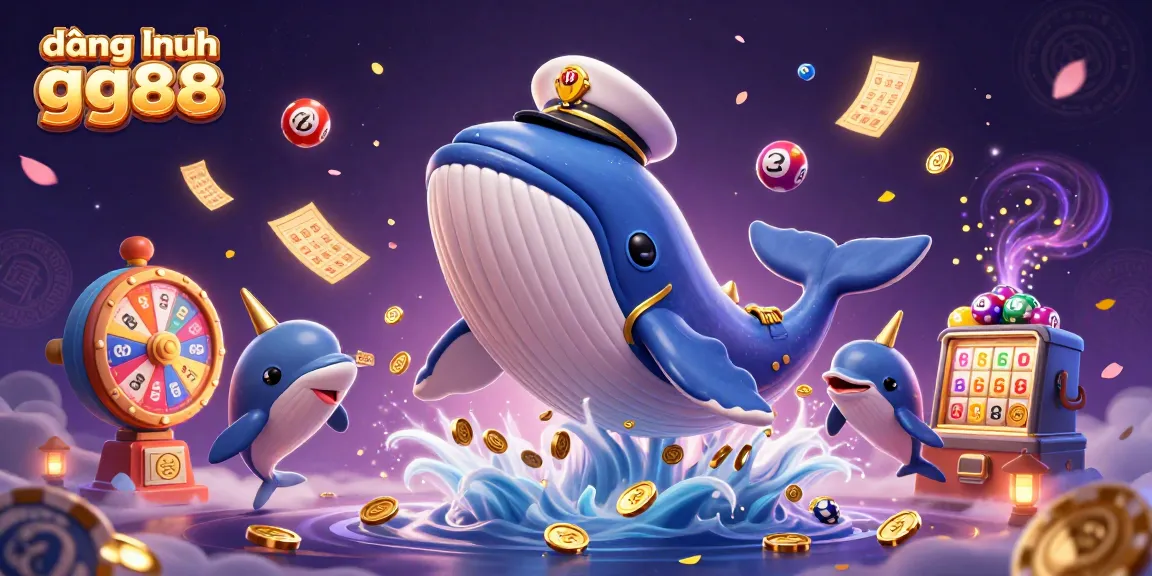 Experience excitement with đăng nhập gg88 as a whale, narwhal, and dolphins celebrate in a sea of coins.