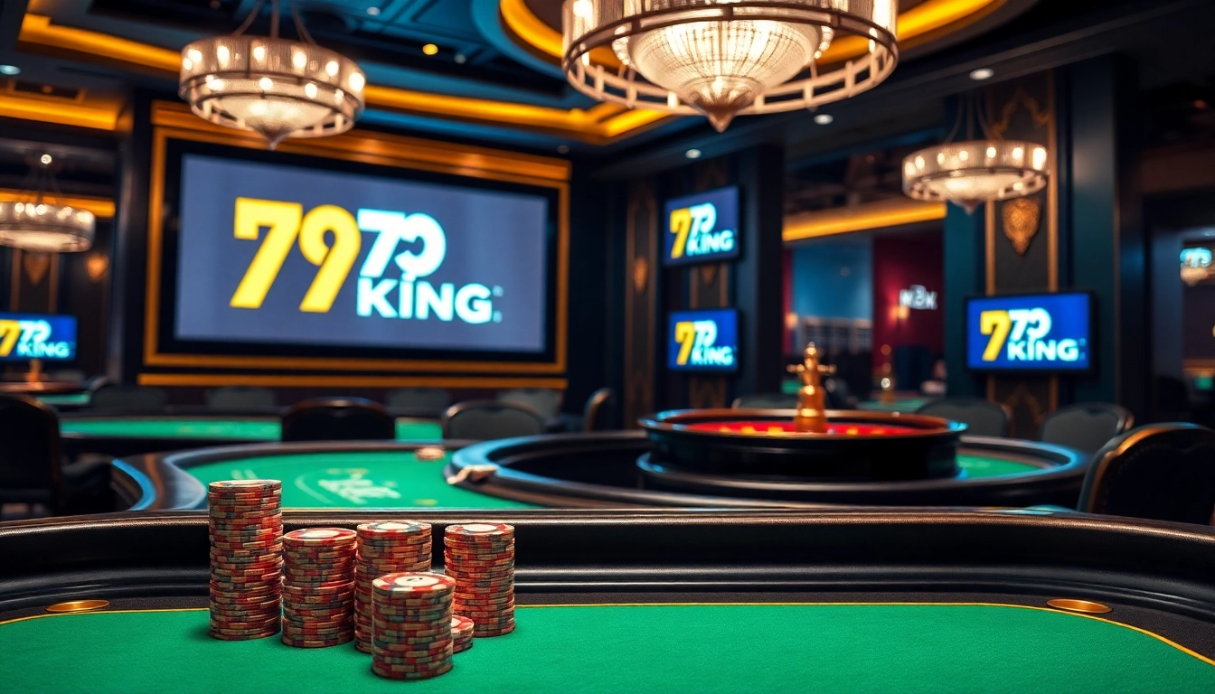 Experience the excitement of 79 King with a luxurious casino setup featuring a live dealer table.