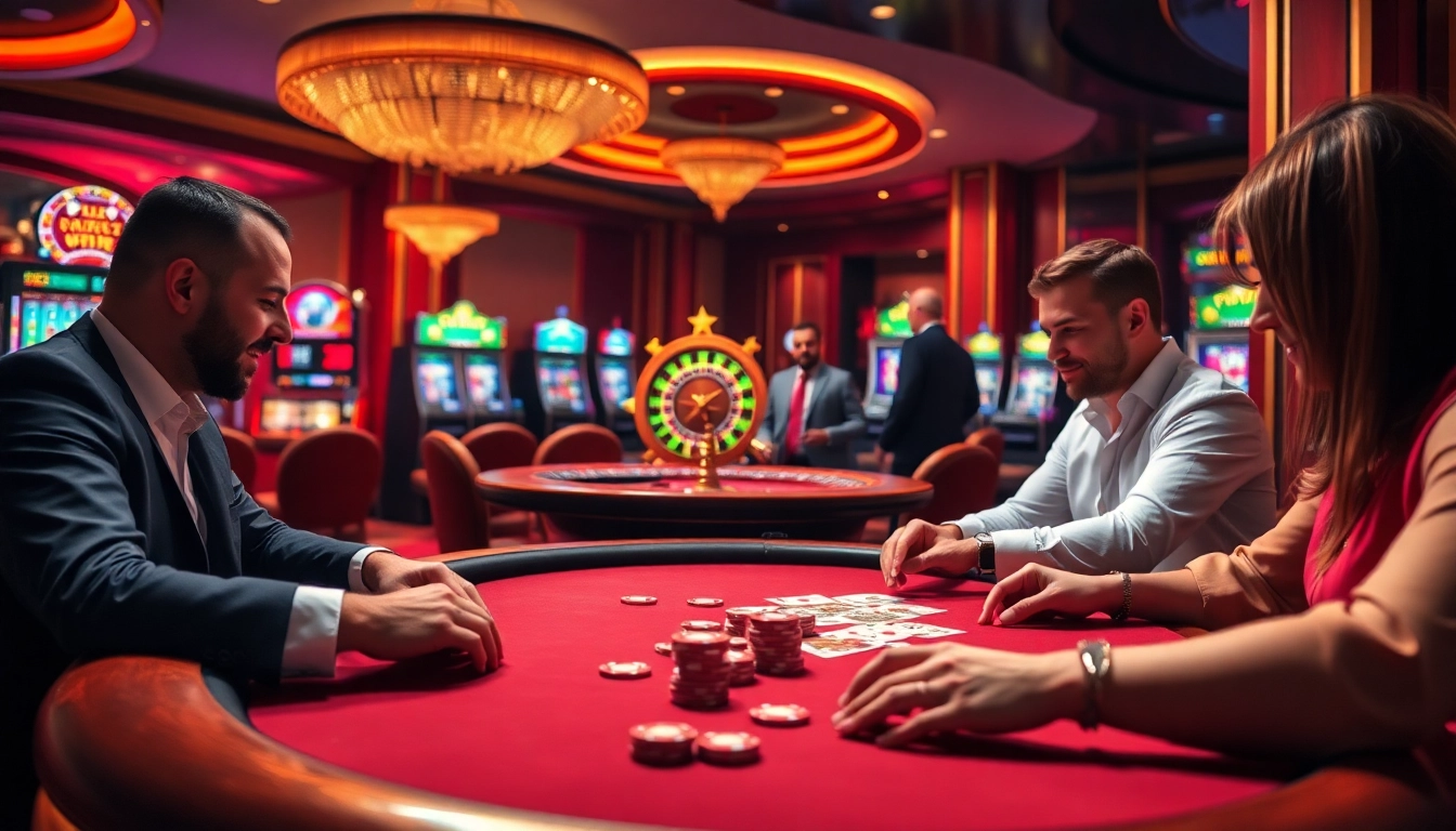 Experience the thrilling excitement of gambling at 555win with luxurious card tables and roulette wheels.