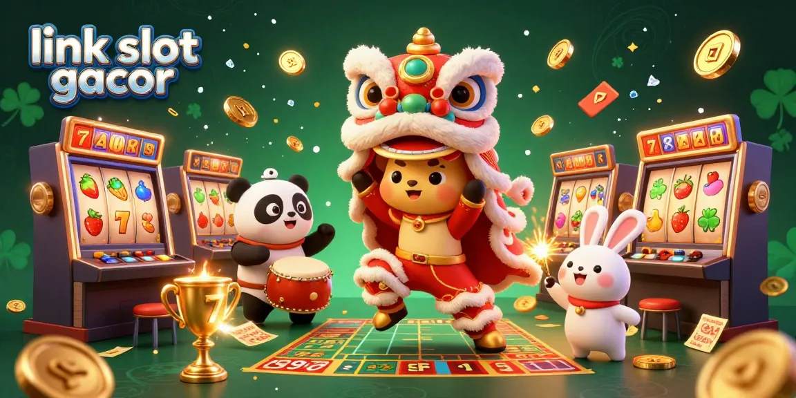 Menang maksimal dengan link slot gacor dalam ilustrasi kasino meriah penuh keceriaan.