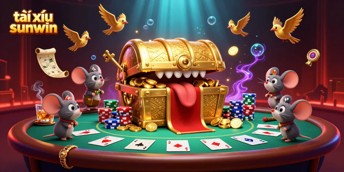 Experience tài xỉu sunwin excitement with a vibrant casino scene showcasing rich treasures and game elements.