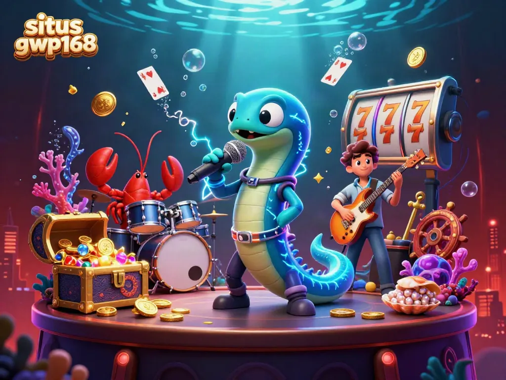 Gambarlah situs gwp168 dengan ikan listrik DJ dan band pendukung di kasino bawah laut