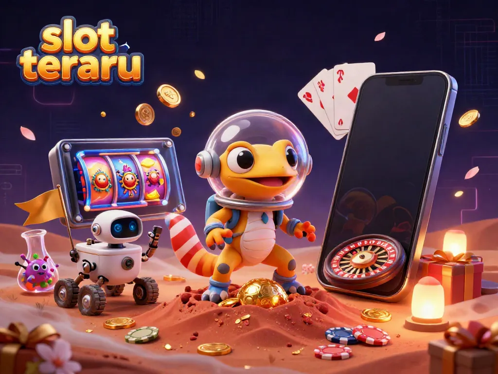 Jelajahi slot terbaru dengan karto Martian gecko dan robot di kasino emas