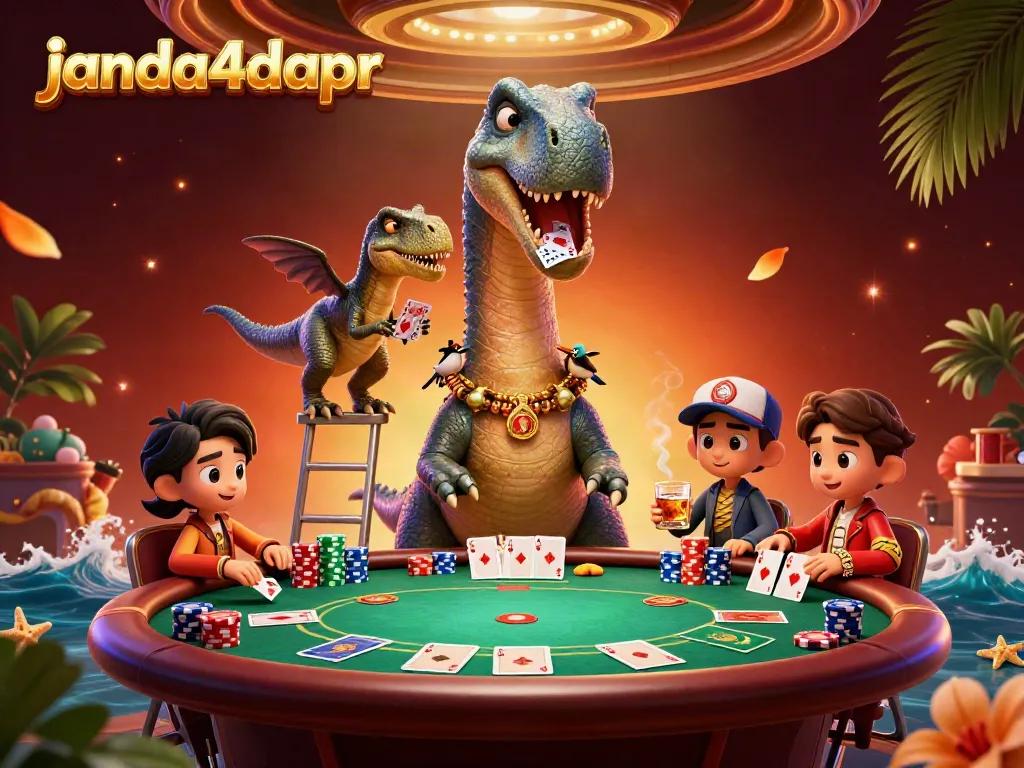 janda4dapr menghidupkan suasana poker dengan dinosaurus raksasa dan dealer cerdas di kasino penuh warna.