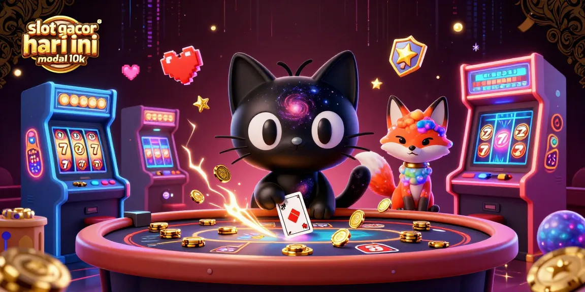Experience the excitement of slot gacor hari ini modal 10k at a vibrant cosmic casino table surrounded by sleek game elements.
