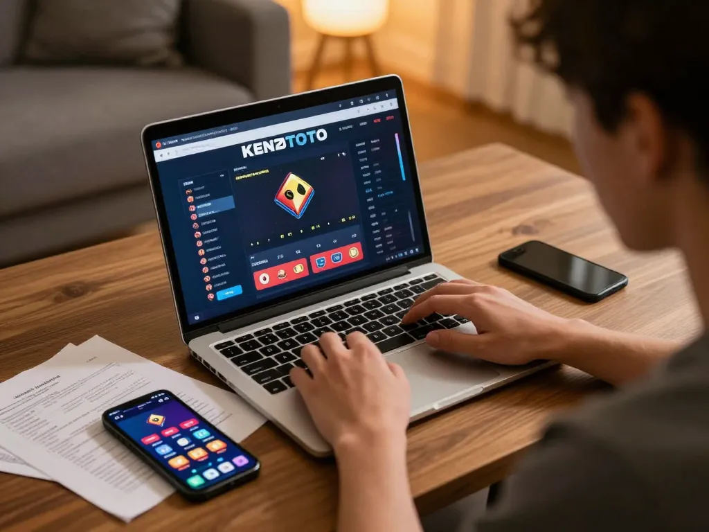 Terlibat dalam permainan online di KENZOTOTO, menampilkan taruhan strategis dalam suasana rumah yang nyaman.