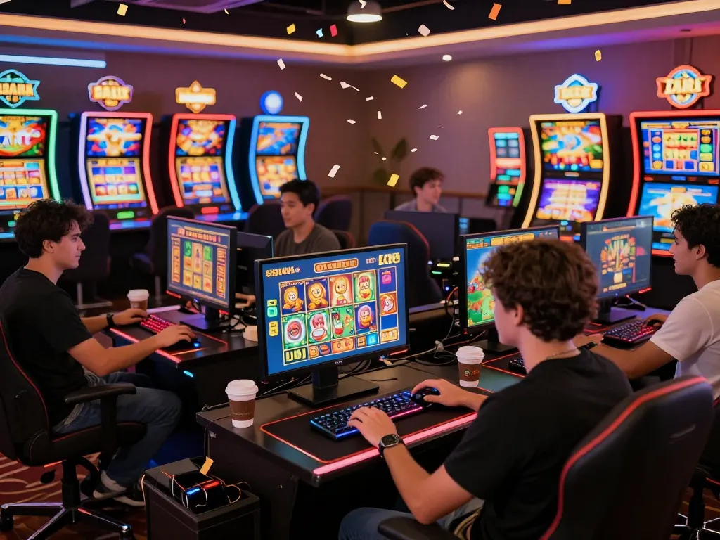 Players enjoying exciting online slot gacor games in a vibrant casino atmosphere.