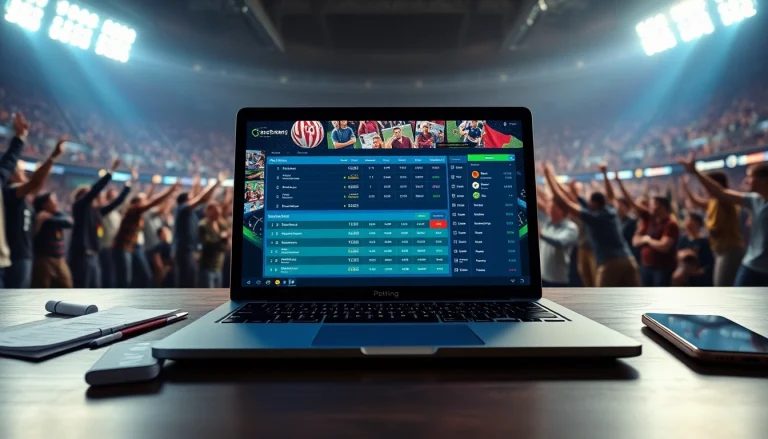 Experience online Betting with a dynamic sports betting setup showcasing live odds and vibrant energy.