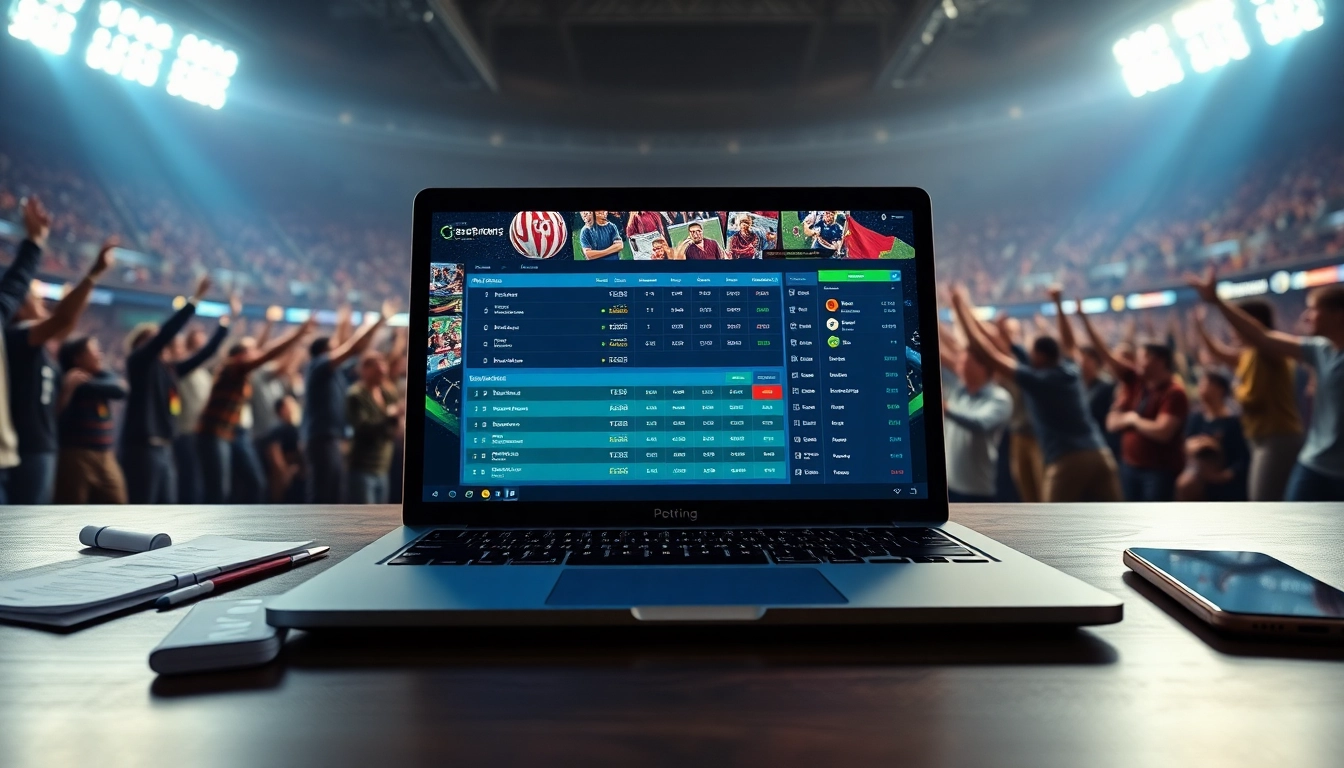Experience online Betting with a dynamic sports betting setup showcasing live odds and vibrant energy.