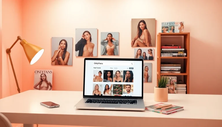 Find trending OnlyFans models in a stylish workspace showcasing digital tools and influencer insights.
