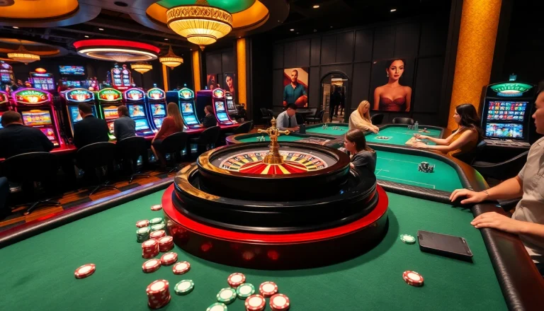 Experience thrilling gameplay in SODO's luxurious casino with vibrant tables and exciting machines.