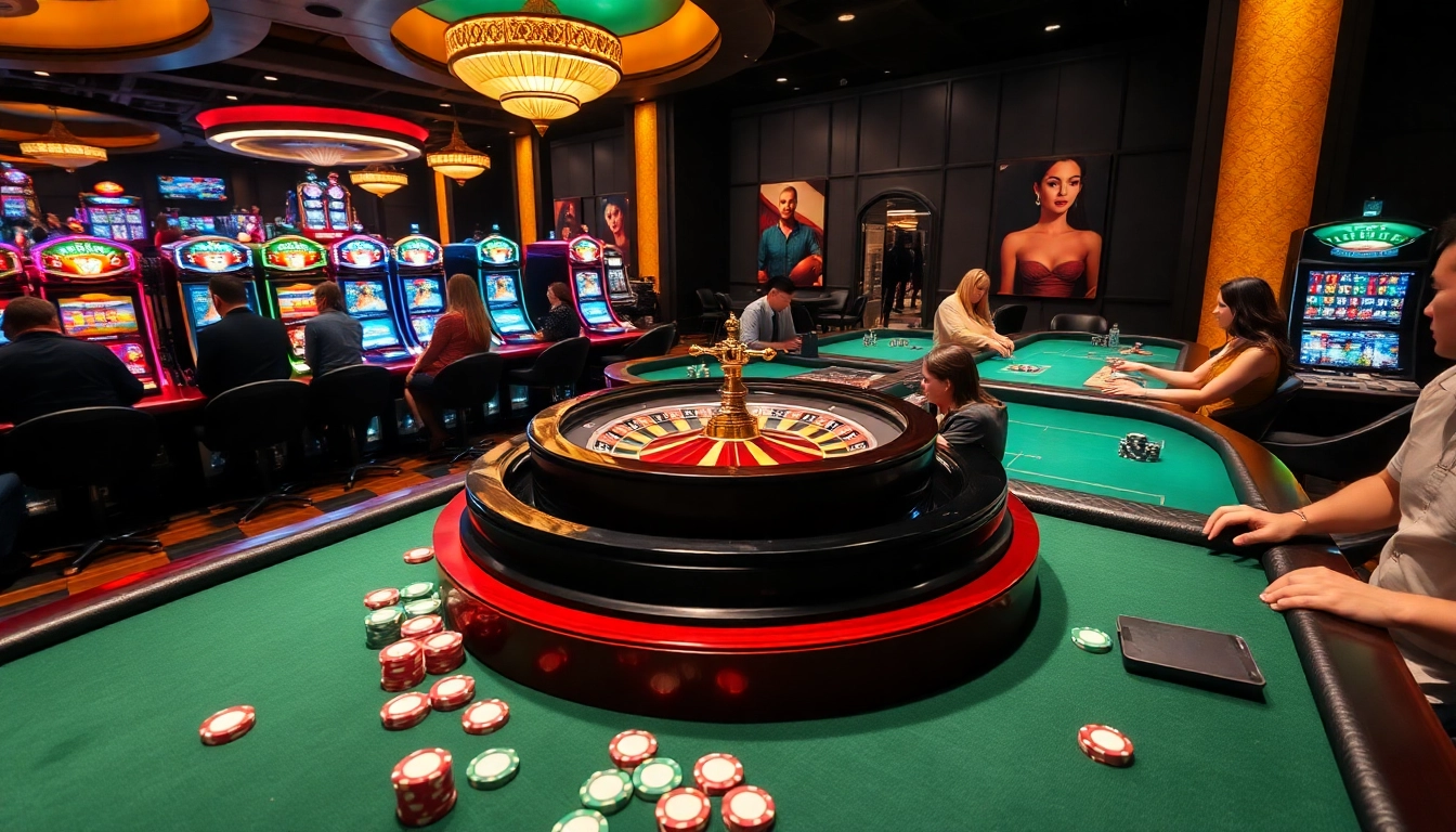 Experience thrilling gameplay in SODO's luxurious casino with vibrant tables and exciting machines.
