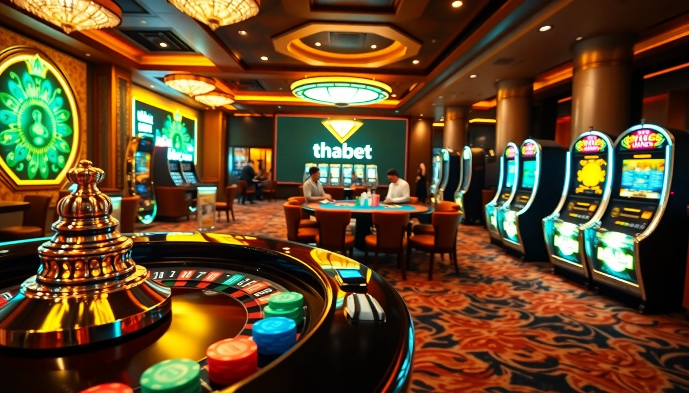 Experience excitement at https://thabet.vegas/ with luxury casino visuals showcasing roulette, poker, and slot games.