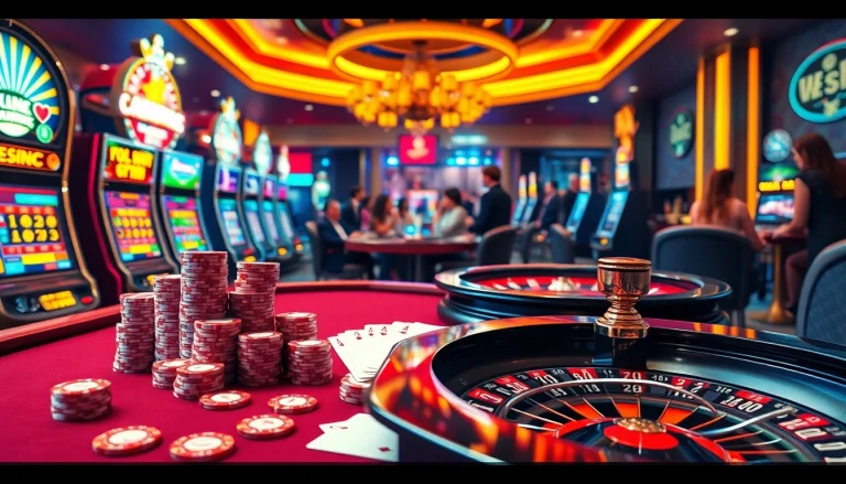 Experience thrilling gameplay at KK55.com with vibrant casino visuals including poker chips and roulette.