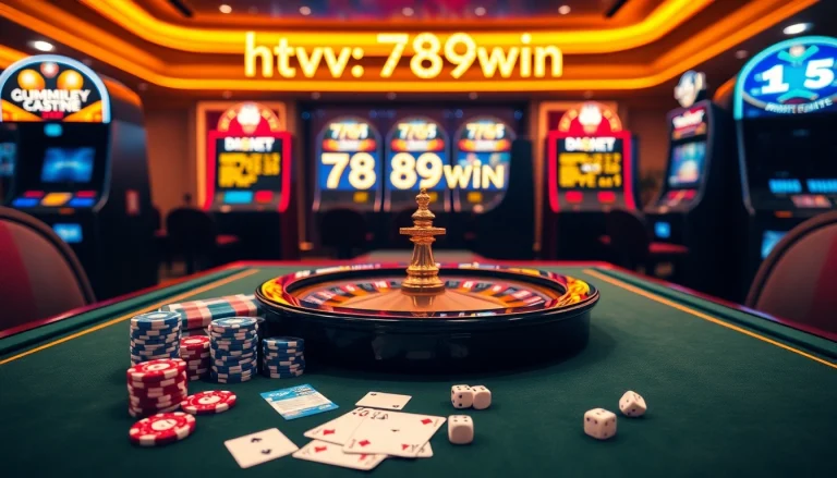 Experience the excitement of the online casino at https://789win.associates/, showcasing poker chips and roulette wheels.