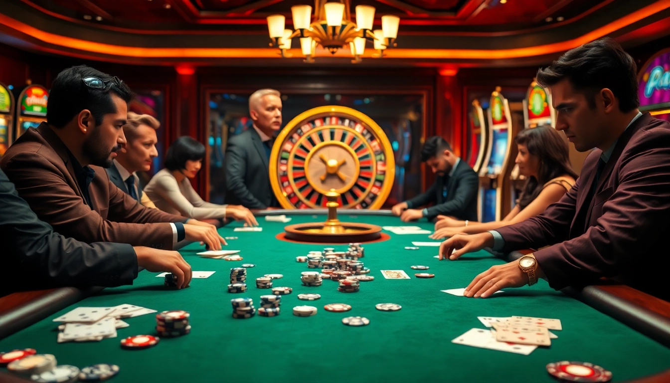 Experience thrilling poker action at https://789win.associates/ with vibrant chips and cards on a luxury table.